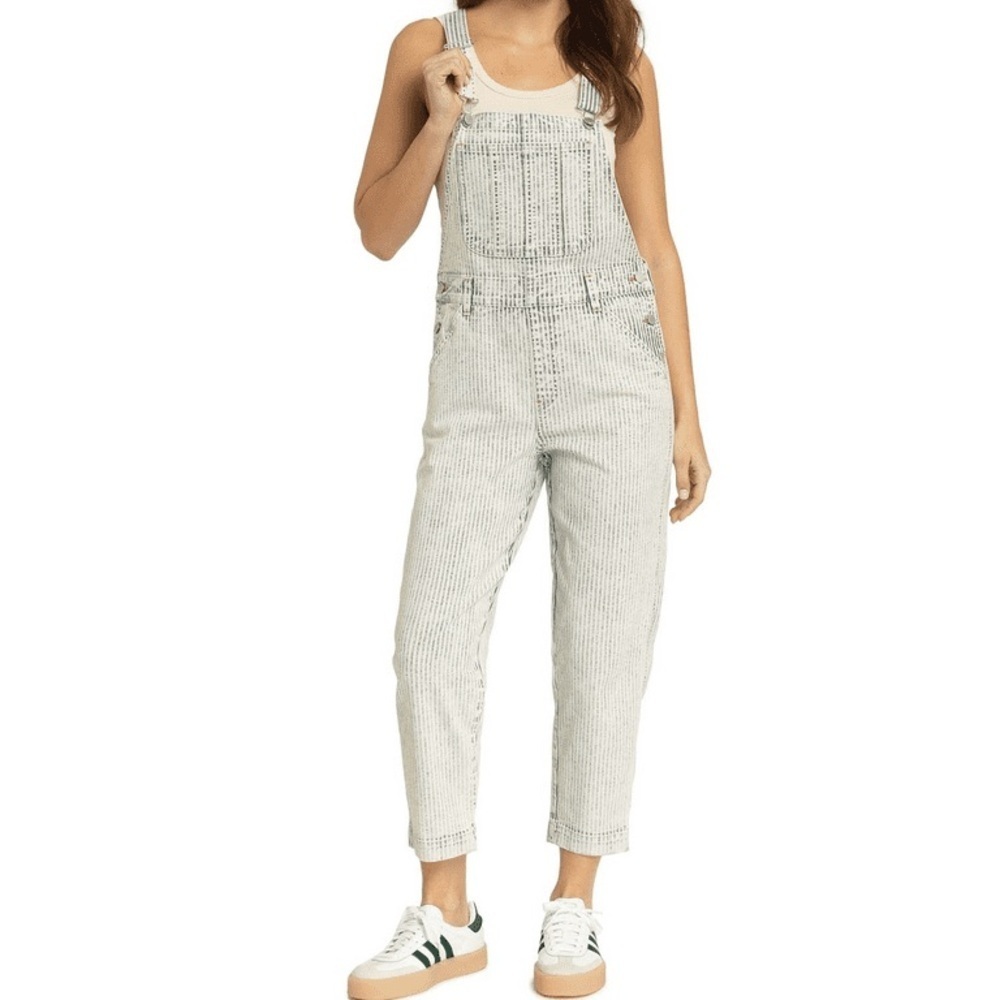 JORDACHE Straight STRIPED Denim loose fit‎ Overalls size XS